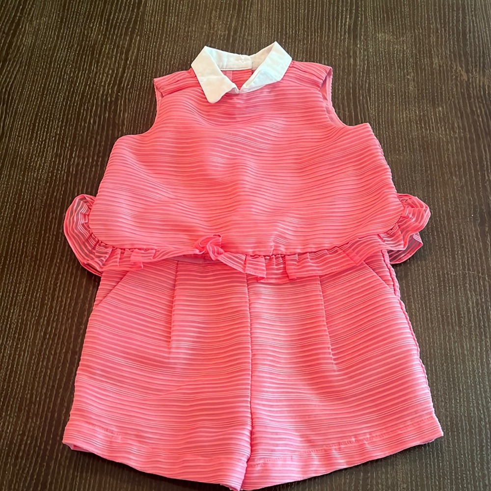 Janie & jack pink dressy romper 2t